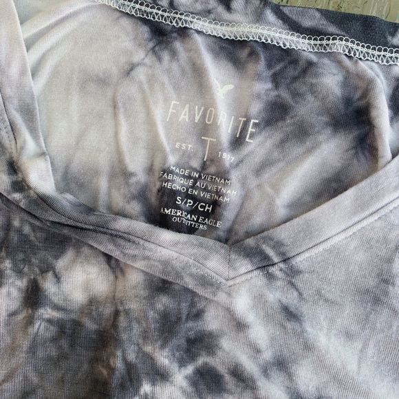 white and gray tie dye tee - Picture 7 of 8